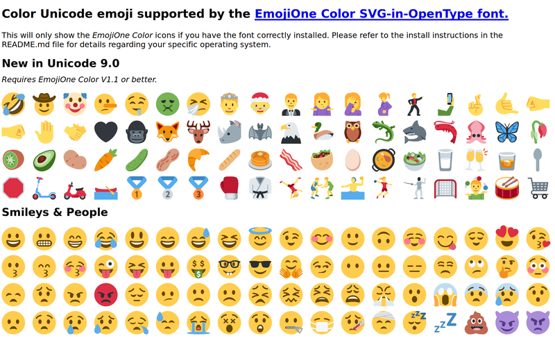 Ejemplo de soporte para emojis en Firefox en Linux