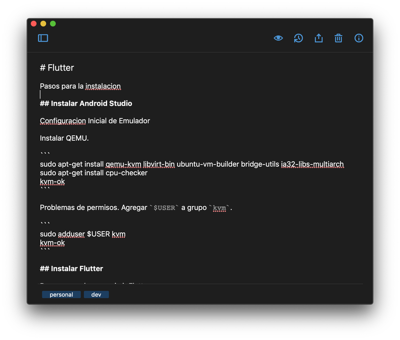 Simplenote, permite redactar notas en Markdown