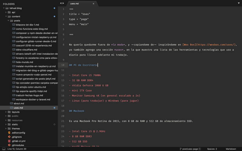Sublime Text 3, editando este blog