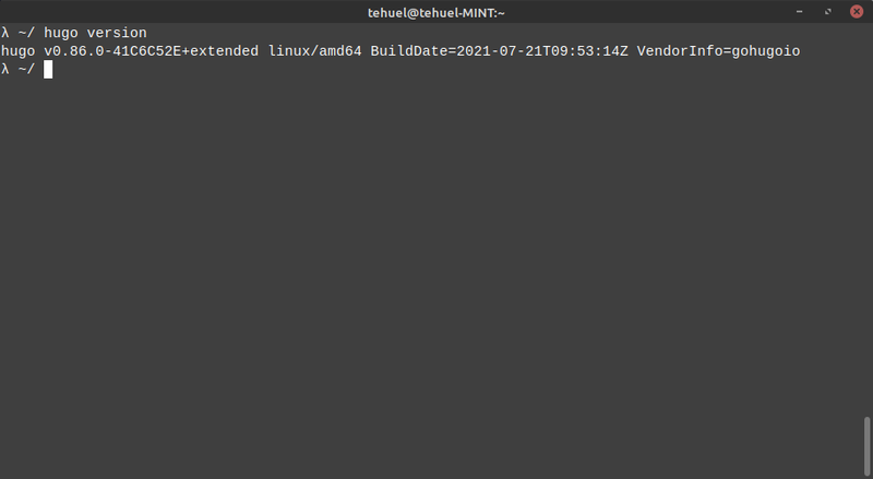Hugo Version Output